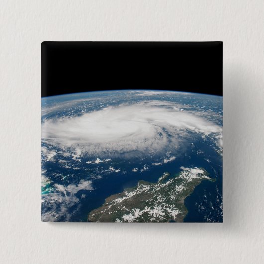 Hurrikan Dorian über dem Atlantischen Ozean. Button (Vorderseite)