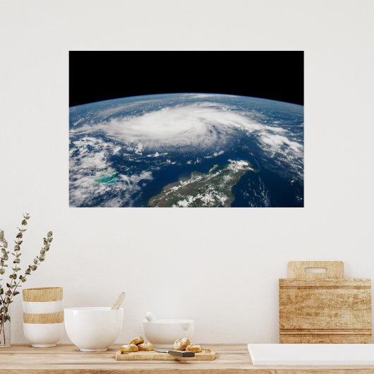 Hurrikan Dorian über dem Atlantischen Ozean. Poster (Küche)