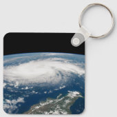 Hurrikan Dorian über dem Atlantischen Ozean. Schlüsselanhänger (Rückseite)