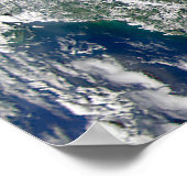 Hurrikan Frances auf einer teilweisen Erde. Poster (Ecke)