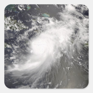Hurrikan Gustav über Hispaniola Quadratischer Aufkleber