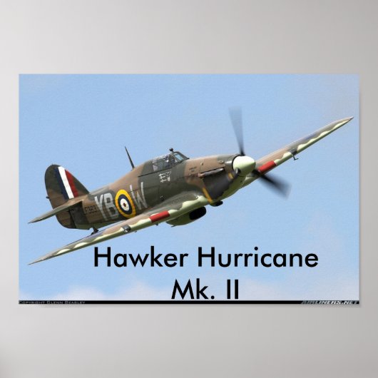 Hurrikan Hawker, Hurrikan Hawker Mk. II Poster (Vorne)