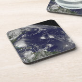 Hurrikan Irene bewegt sich durch die Bahamas. Getränkeuntersetzer (Linke Seite)