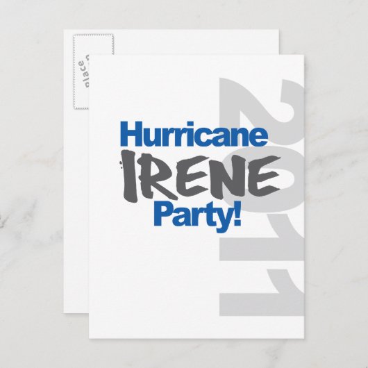 Hurrikan Irene Party 2011 Einladungspostkarte (Vorne/Hinten)