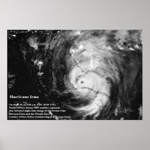 Hurrikan Irma Infrarot Satellite Image Poster