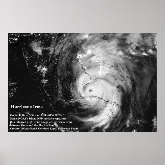 Hurrikan Irma Infrarot Satellite Image Poster (Vorne)