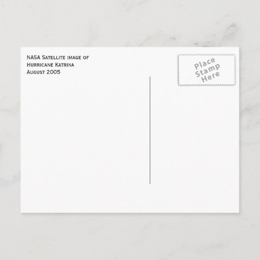 Hurrikan Katrina, Satellitenbild, August 2005 Postkarte (Rückseite)