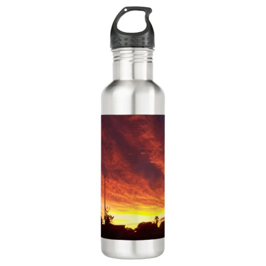 Hurrikan kommt bei Sonnenuntergang Edelstahlflasche (Vorderseite)