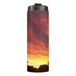 Hurrikan kommt bei Sonnenuntergang Thermosbecher