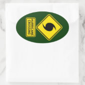 Hurrikan-Kreuzsticker Ovaler Aufkleber (Tasche)