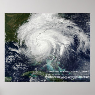 Hurrikan Matthew Satellitenbild von St. Augustine Poster
