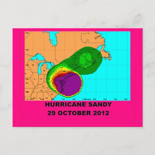 Hurrikan Sandy am 29. Oktober 2012 Postkarte (Vorderseite)