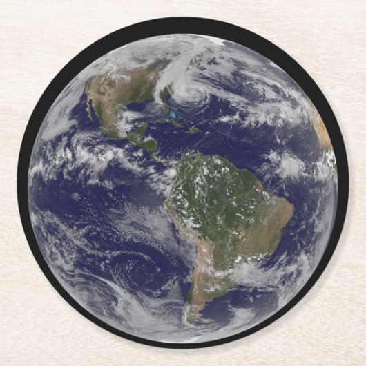 Hurrikan Sandy an der Ostküste der USA. 2 Runder Pappuntersetzer (Vorderseite)