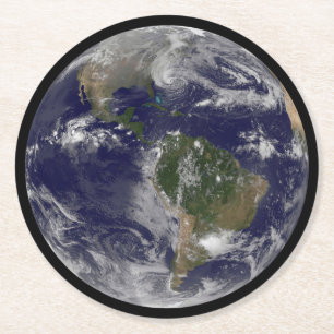Hurrikan Sandy an der Ostküste der USA. Runder Pappuntersetzer
