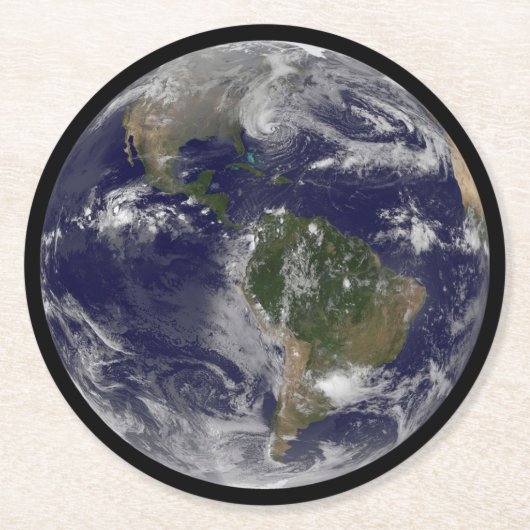 Hurrikan Sandy an der Ostküste der USA. Runder Pappuntersetzer (Vorderseite)