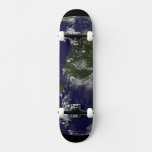 Hurrikan Sandy an der Ostküste der USA. Skateboard