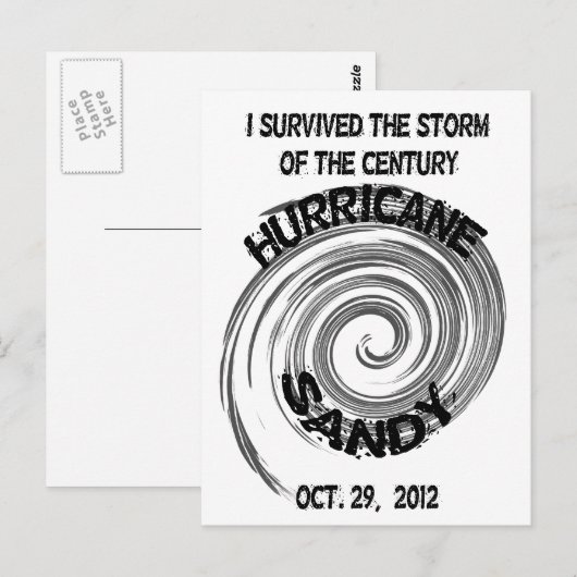 Hurrikan Sandy Postkarte (Vorne/Hinten)
