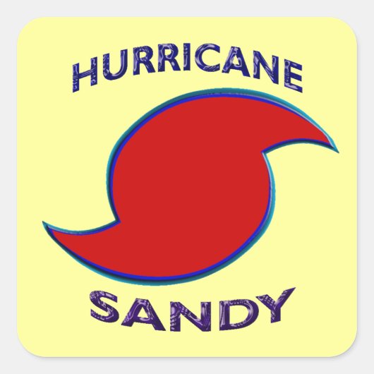 Hurrikan Sandy Symbol Quadratischer Aufkleber (Vorderseite)