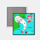 Hurrikan Sandy Track Magnet 2 (Vorderseite/Rückseite)