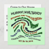 Hurrikan Sandy Words Einladung (Vorne/Hinten)