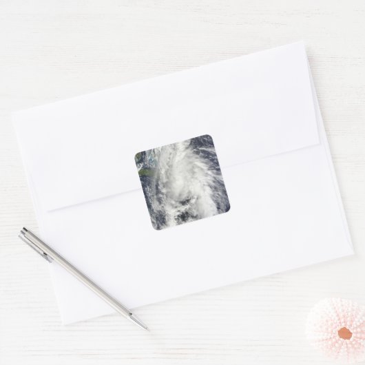 Hurrikan Tomas Quadratischer Aufkleber (Umschlag)