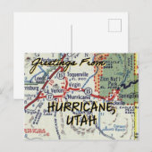 Hurrikan Utah Vintage Karte (Vorne/Hinten)