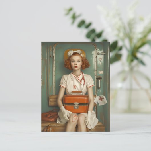 Hurt Nurse Postkarte (Stehend Vorderseite)