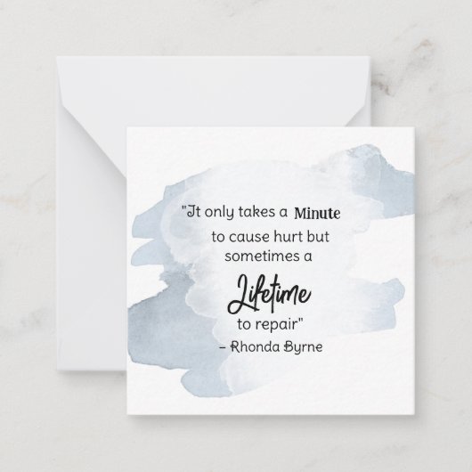 *~ Hurt Pain Slate Blue Quote AP62 Note Card Mitteilungskarte (Vorderseite)