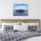 Hurtigruten Fähre Verlassend Hafen Leinwanddruck (Insitu (Schlafzimmer))