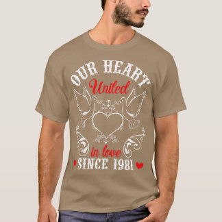 Hus Ehefrau Unser Herz vereint in der Liebe seit 1 T-Shirt