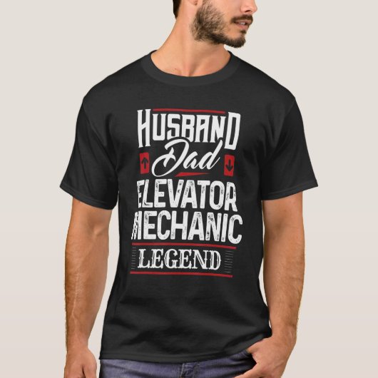 Husabnd Dad Elevator Mechanic Legend Technician Ap T-Shirt (Vorderseite)
