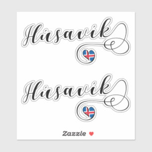 Húsavík Heart, I Liebe Húsavík, Island Aufkleber