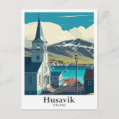 Husavik Island Art Vintage Postkarte (Vorderseite)