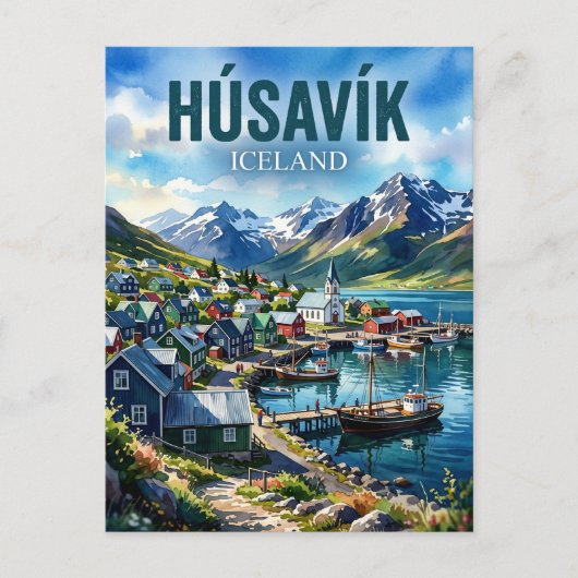 Húsavík Island Postkarte (Vorderseite)