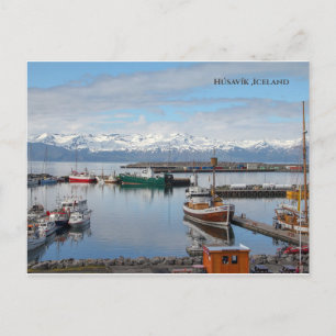 Húsavík Port Island Feiertagspostkarte