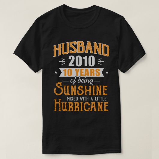 Husband 2010 Geschenk, 10 Jahre Hochzeit T-Shirt (Design vorne)
