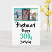 Husband 30. Geburtstag Moderne FotoCollage Karte (Gelbe Blume)