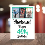 Husband 40. Happy Birthday 3 Foto Collage Card Karte<br><div class="desc">Legen Sie ein Lächeln auf das Gesicht mit dieser personalisierten 40. Geburtstag 3 Foto Collage Karte für Ihren Mann. - Klicken Sie einfach, um dieses Design 🔥 Meine Versprechen zu personalisieren - Dieses Design ist einzigartig und ist mit Ihnen im Hinterkopf 🙏 Danke, dass Sie mein kleines Unternehmen unterstützt haben...</div>