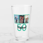 Husband 50. Geburtstag Foto Collage Glas (Vorderseite)