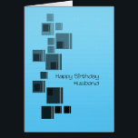 Husband Abstract Design Blue Birthday Card<br><div class="desc">Eine einfache Karte für den Geburtstag deines Mannes. Schwarz-Graue Quadrate auf einem schlicht blauen Hintergrund. Eine einfache,  aber sehr elegante Karte,  um Ihrem Mann einen guten Geburtstag zu wünschen.</div>