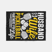 Husband & Wife Valentines Day Couple Ckleball Fleecedecke (Vorderseite (Horizontal))