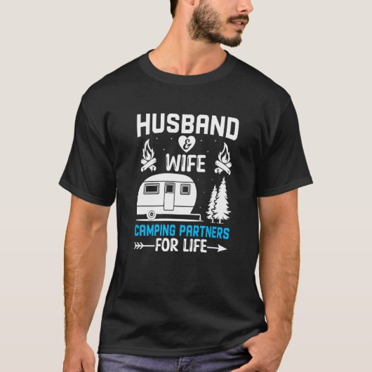 Husband and Wife Camping Partners for Life Camper T-Shirt (Vorderseite)
