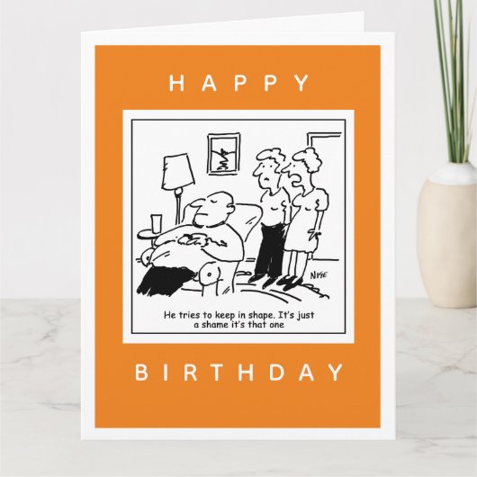 Husband behalte gerne in Form Cartoon Karte (Vorderseite)