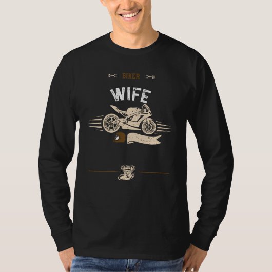 Husband Biker Wife Motorcycle Sayings T-Shirt (Vorderseite)