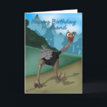 Husband Birthday Card - Cartoon Ostrich - Digital Karte<br><div class="desc">Husband Birthday Card - Cartoon Ostrich - Digital Painting</div>