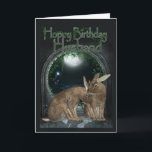 Husband Birthday Card - Hoppy Birthday With Rabbit Karte<br><div class="desc">Husband Birthday Card - Hoppy Birthday With Rabbit</div>
