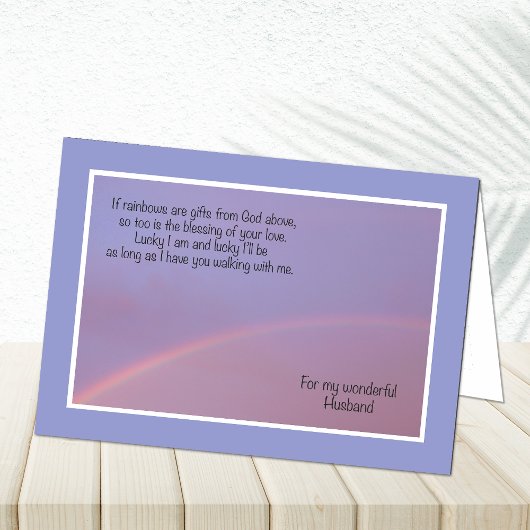 Husband Birthday Christlich Rainbow Gedicht Karte
