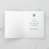 Husband Birthday Niedlich Cuddling Parrot Couple Karte (Innenseite)