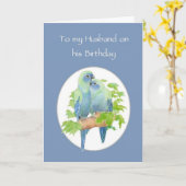 Husband Birthday Niedlich Cuddling Parrot Couple Karte (Gelbe Blume)