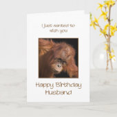 Husband Birthday, Orang Utan Karte (Gelbe Blume)
